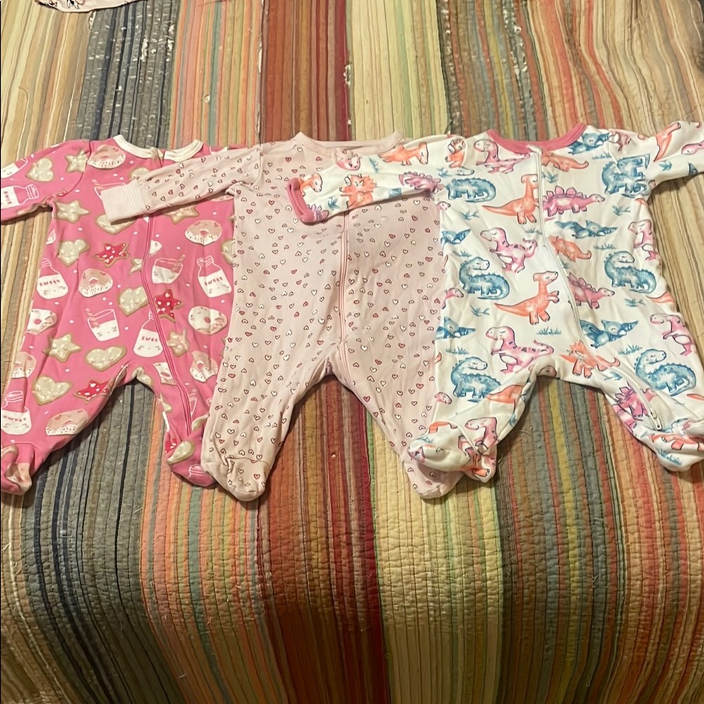 Wonder Nation Pink, Blue and Cream Footies One Pieces